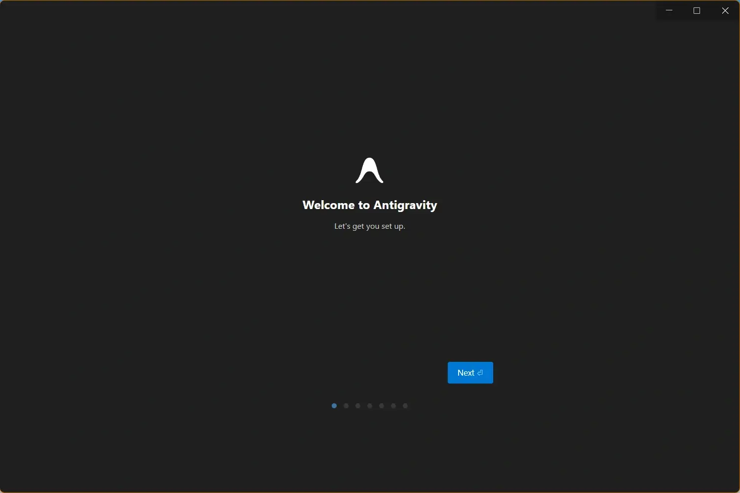 Google Antigravity IDE welcome animation - AI-first development environment